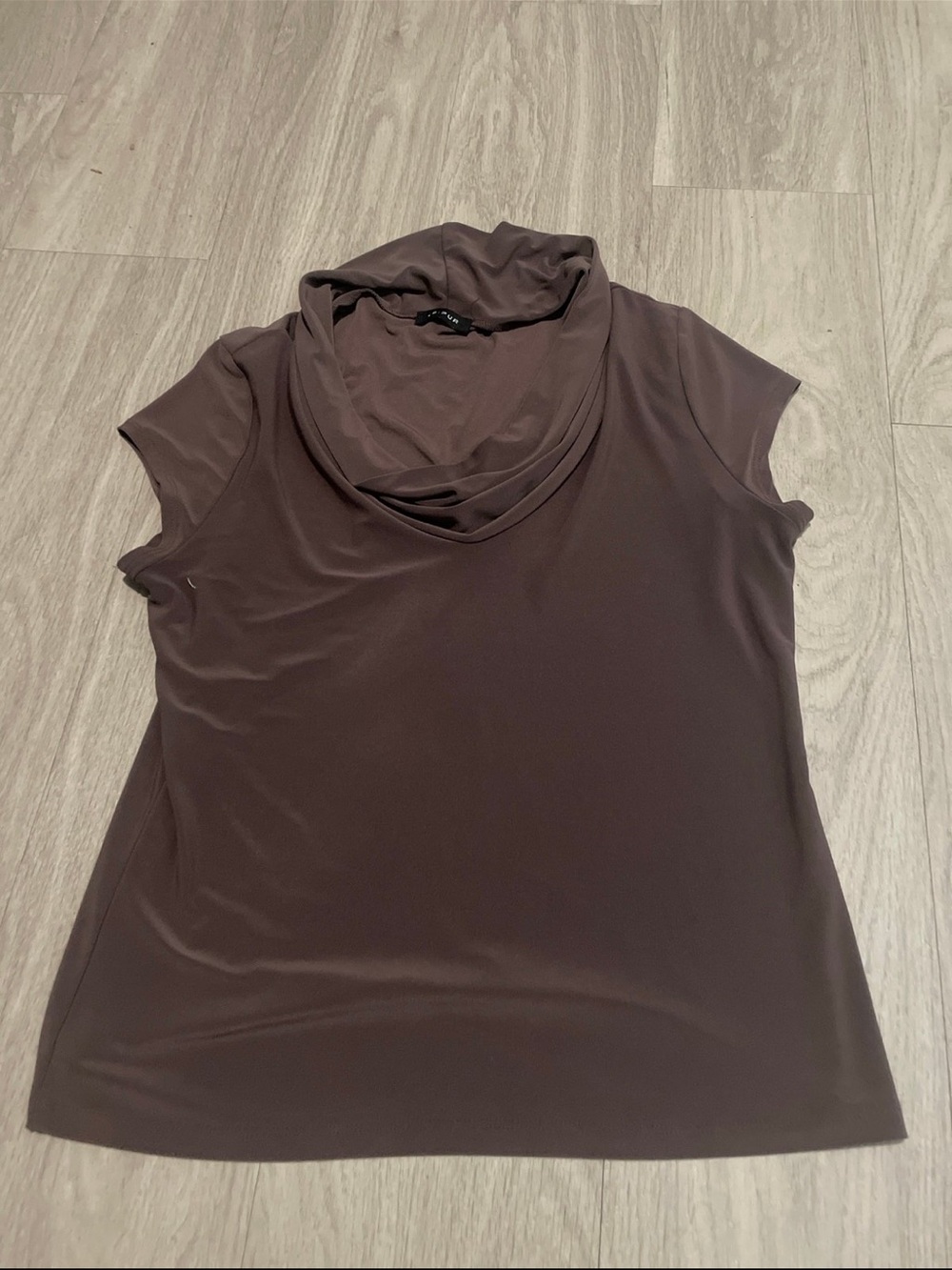 Jaipur Brown Cowl Neck Short Sleeve Top